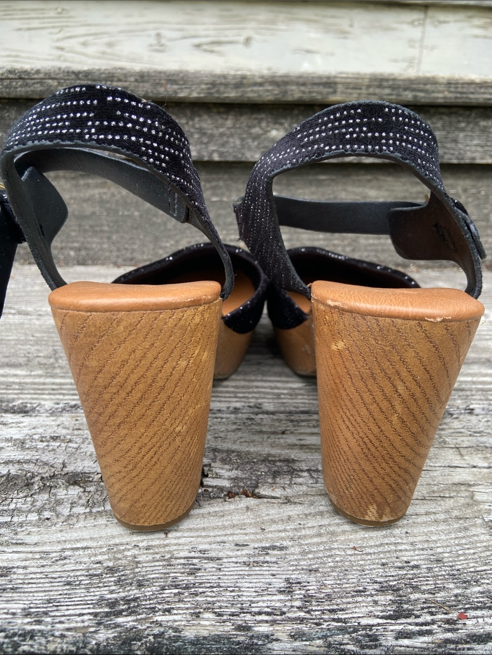 Target Universal Thread Marcia Black Sparkle Velvet Heeled Clog Women's Size 9.5 - Picture 5 of 13